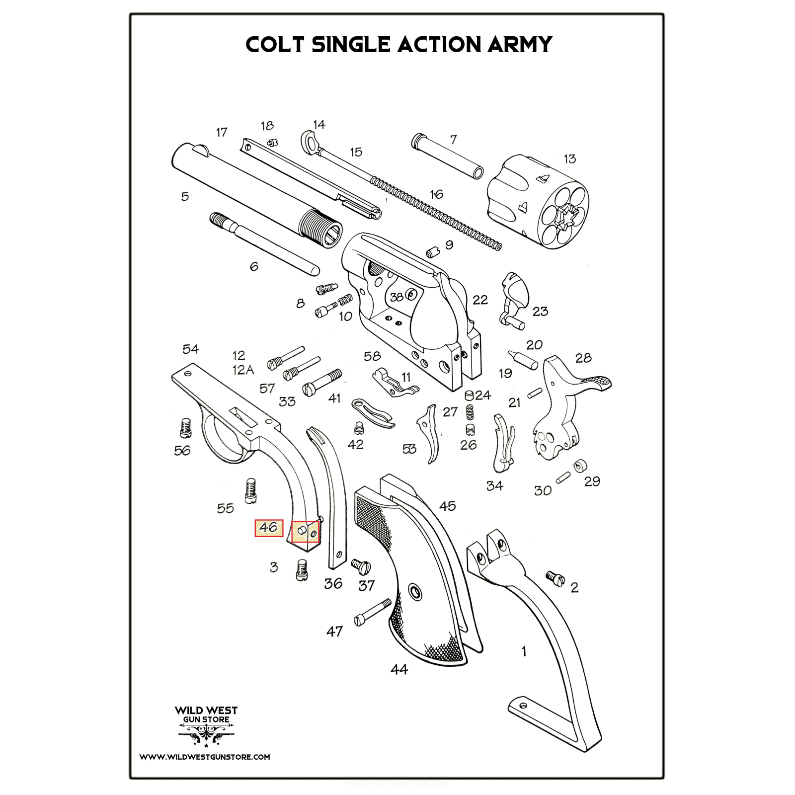 Pièce De Rechange Pour Colt SAA: Axe Pour Plaquettes