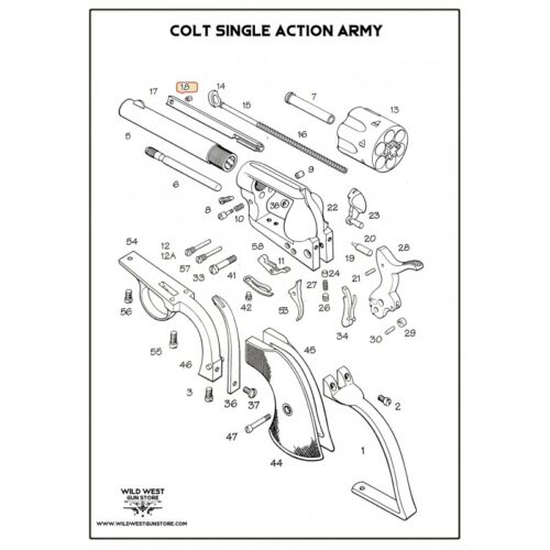 Pièce Pour Revolver Colt Vis Tête Éjecteur, Ejector Tube Rod