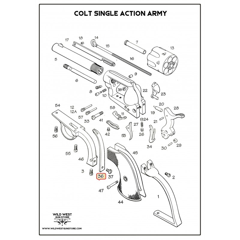 Ressort Principal Pour Colt SAA De Collection , Main Spring