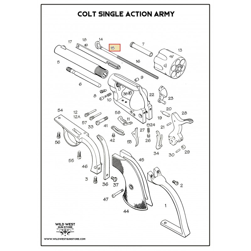 Tige D'ejecteur Pour Colt SAA, Ejector Rod