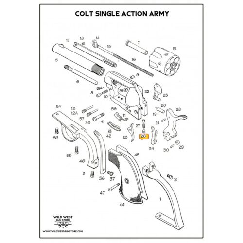 Vis Et Ressort Portière Colt SAA Peacemaker, Gate Screw Spring