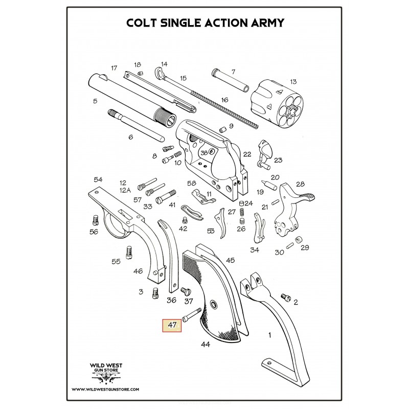 Vis Pour Plaquettes, Bushing Colt Single Action Army