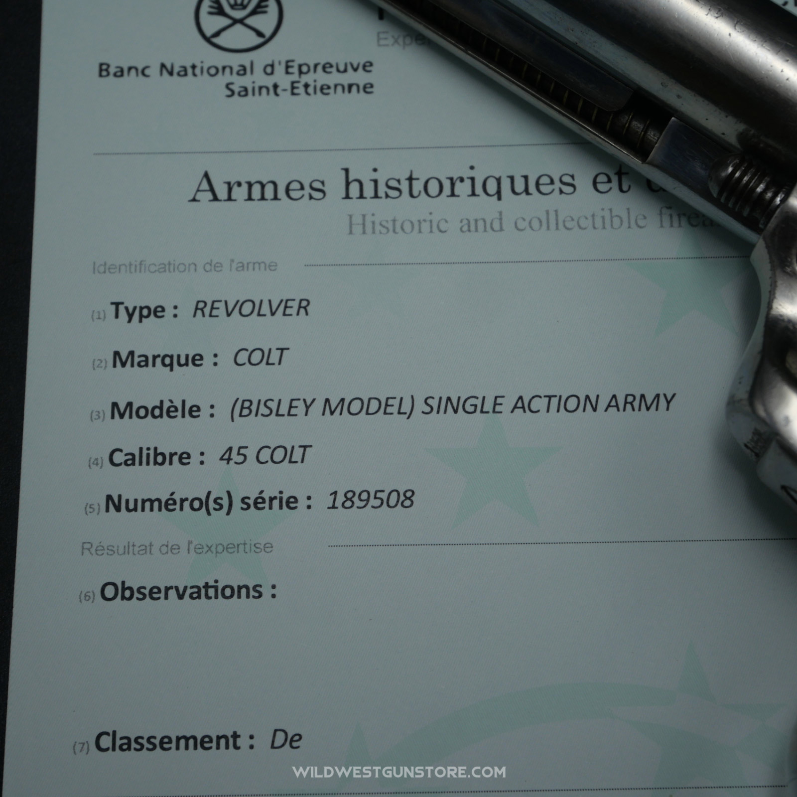 Colt Bisley Calibre 45 Single Action Army - Revolver De Collection Fabrication De 1899