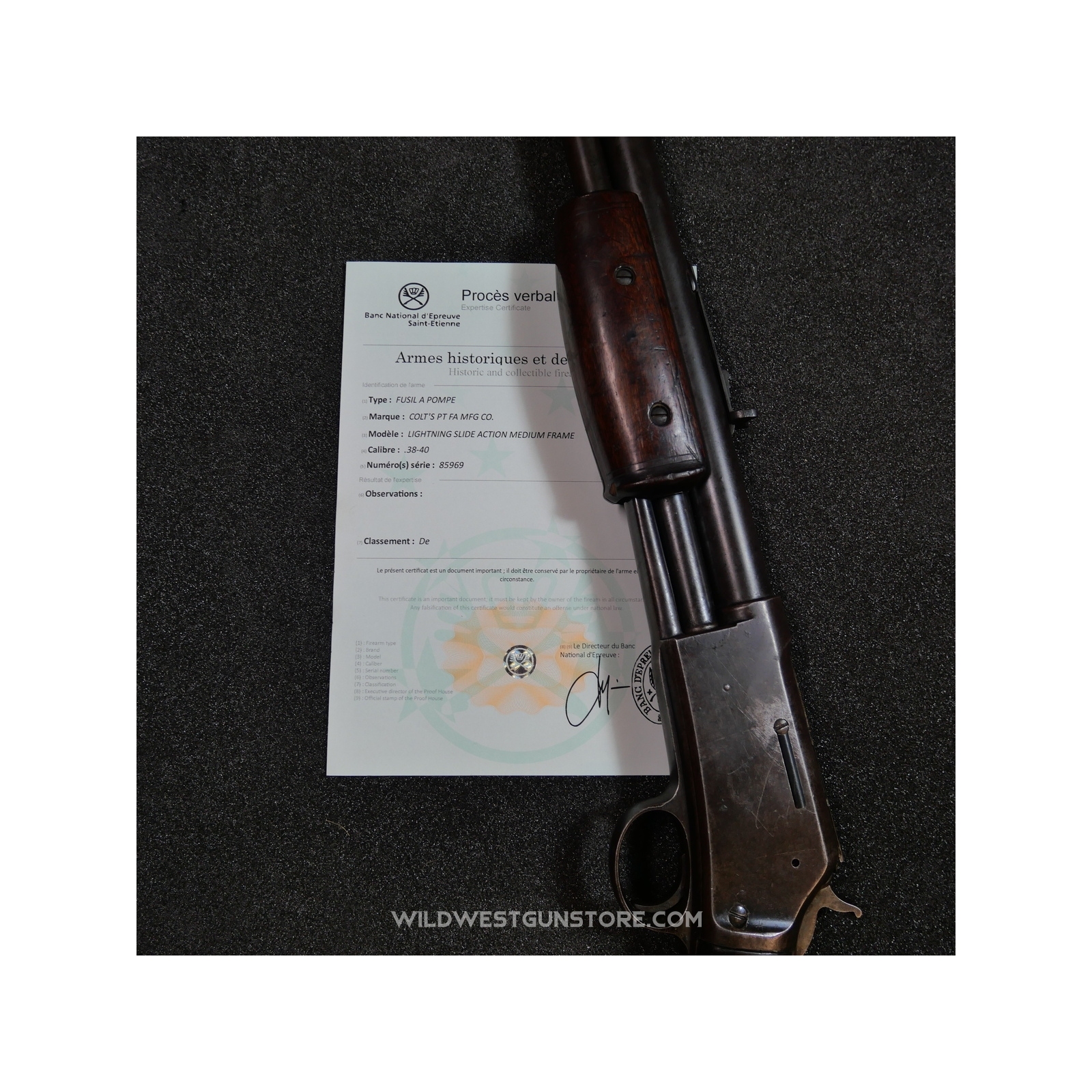 Colt Lightning CLMR Calibre 38-40 Fabrication Tardive