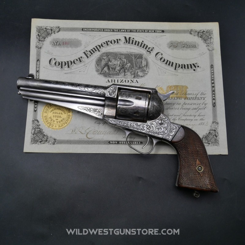 Exceptionnel Remington 1875 Gravé Calibre 45 Canon 5''1/2