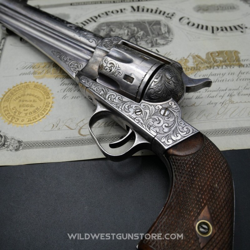 Exceptionnel Remington 1875 Gravé Calibre 45 Canon 5''1/2