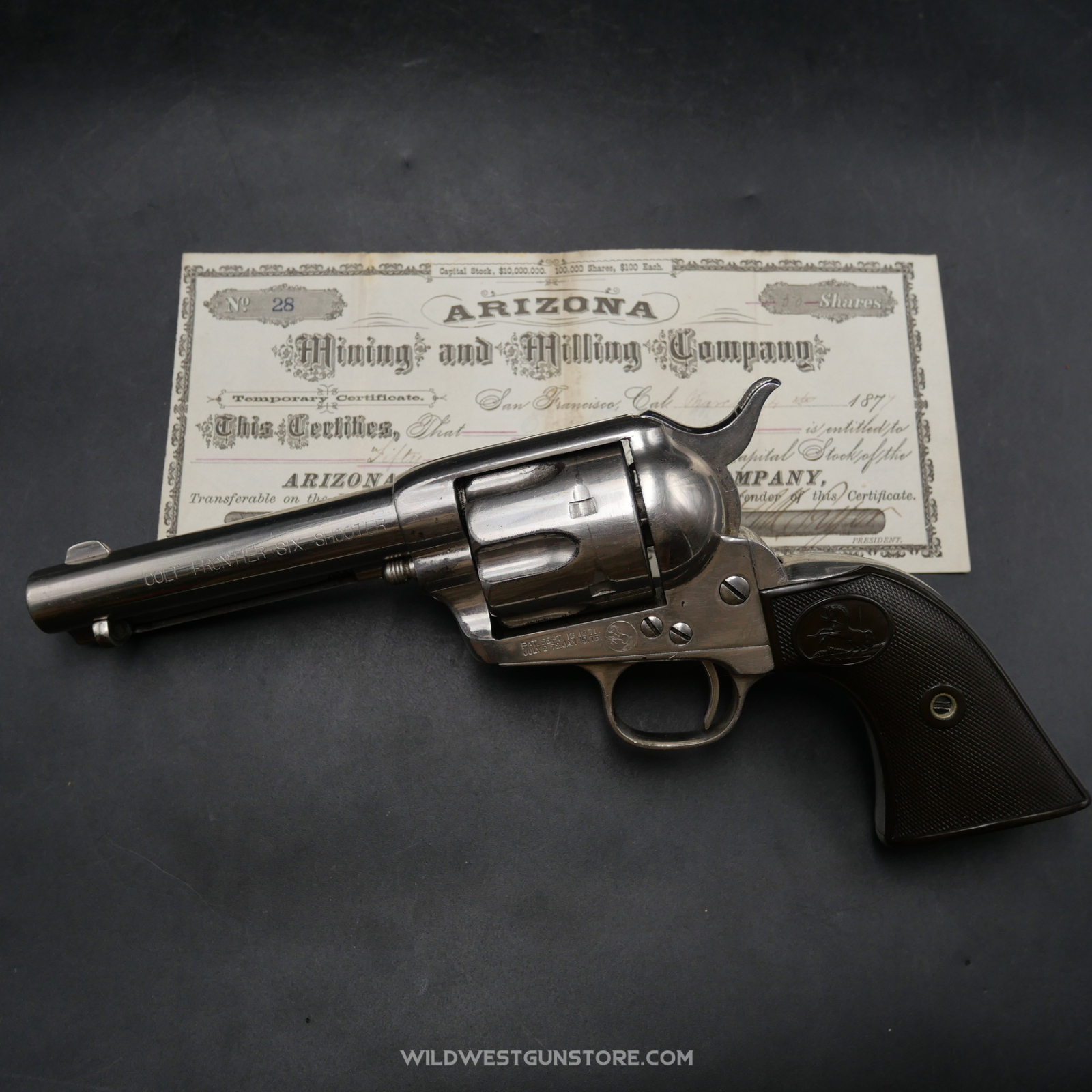 Rare Colt Frontier Single Action Army Canon Miroir 44-40 Fabrication 1894