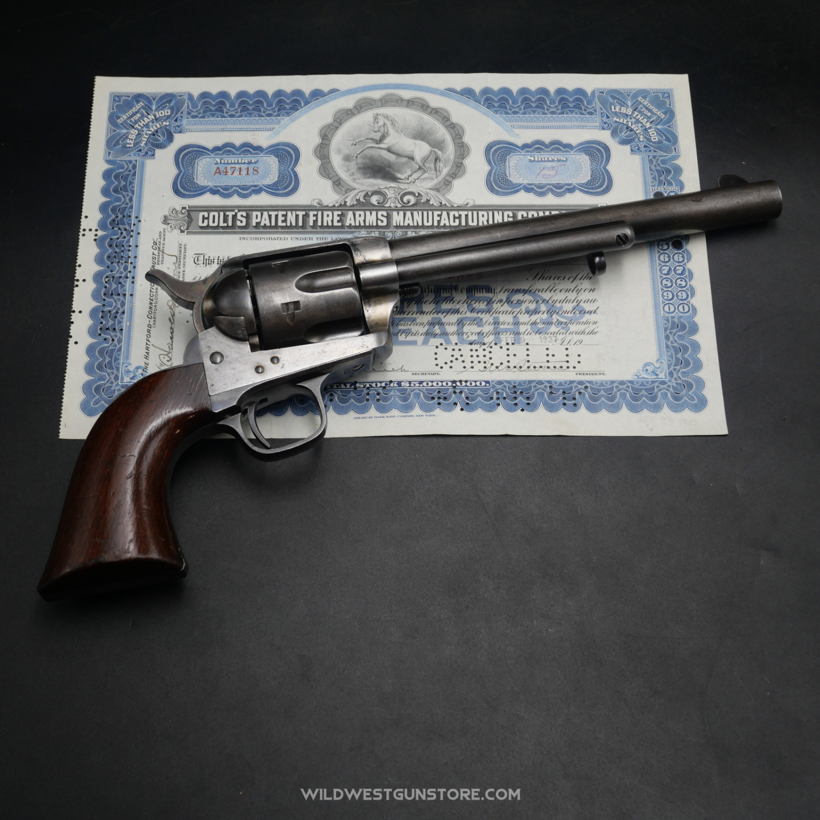 Revolver Colt Calibre .44 Rimfire De 1877 – Arme Historique Rare - Lettre Colt Archive – Image 10