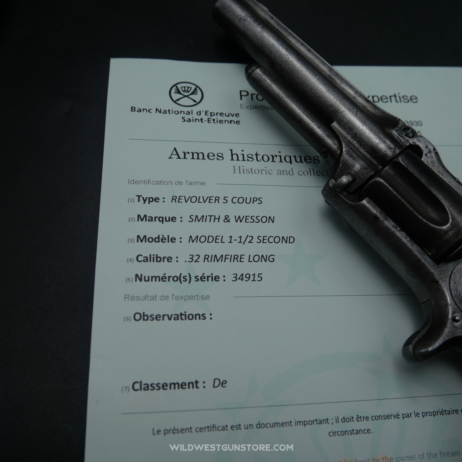 Revolver De Collection Smith Et Wesson Modèle 1 1/2 First Issue Beau Canon 32RF