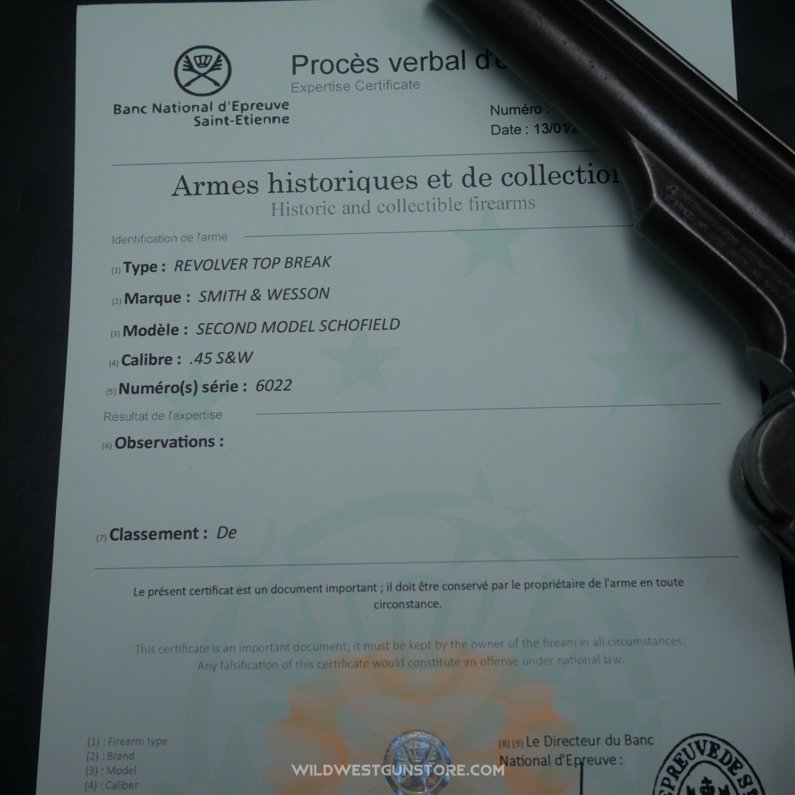Smith & Wesson Schofield Revolver, 2nd Model, .45 SW Caliber