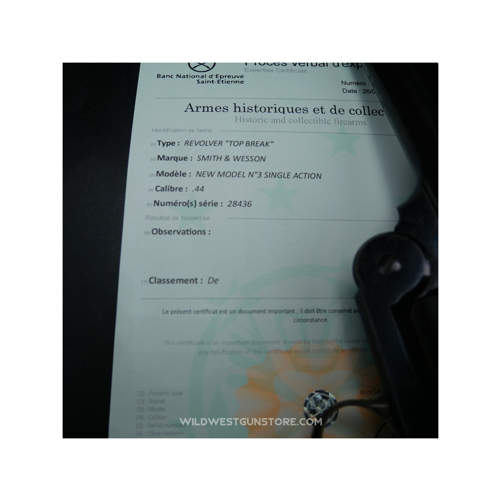 Smith & Wesson NM No. 3 .44 Ru – Canon Miroir 6"1/2 – Boîte S&W