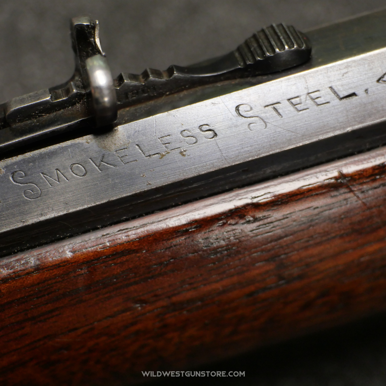 Rare Marlin Rifle Modèle 1893 Canon Miroir Cal.30-30 Smokeless, Jaspage