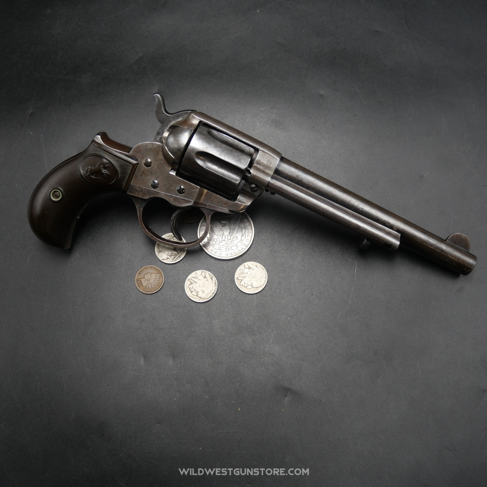 Revolver Colt Double Action Modèle 1877 Calibre 38 Poudre Noire De Collection