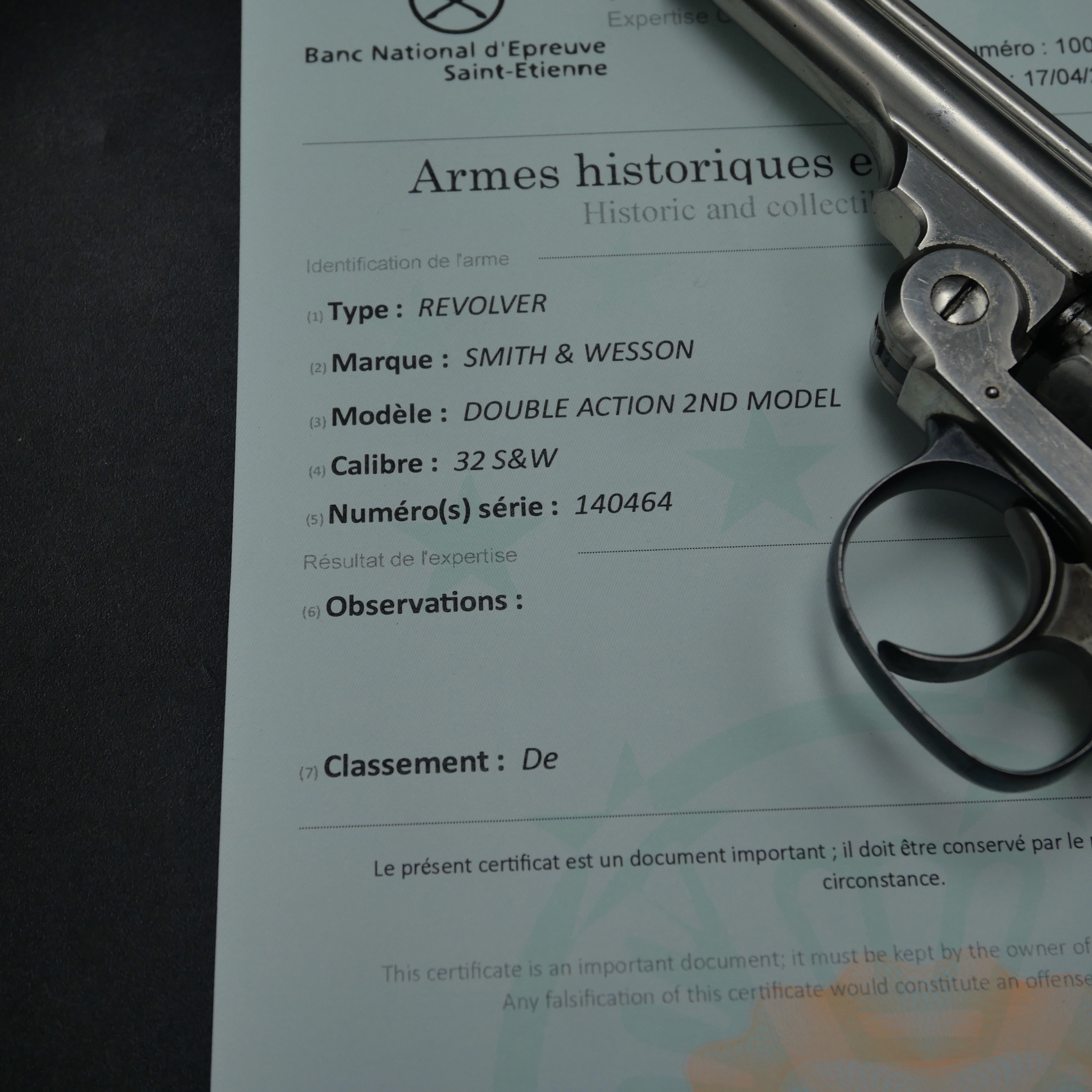 Revolver poudre noire Smith & Wesson canon miroir 3 ‘’ cal.32 – Image 8