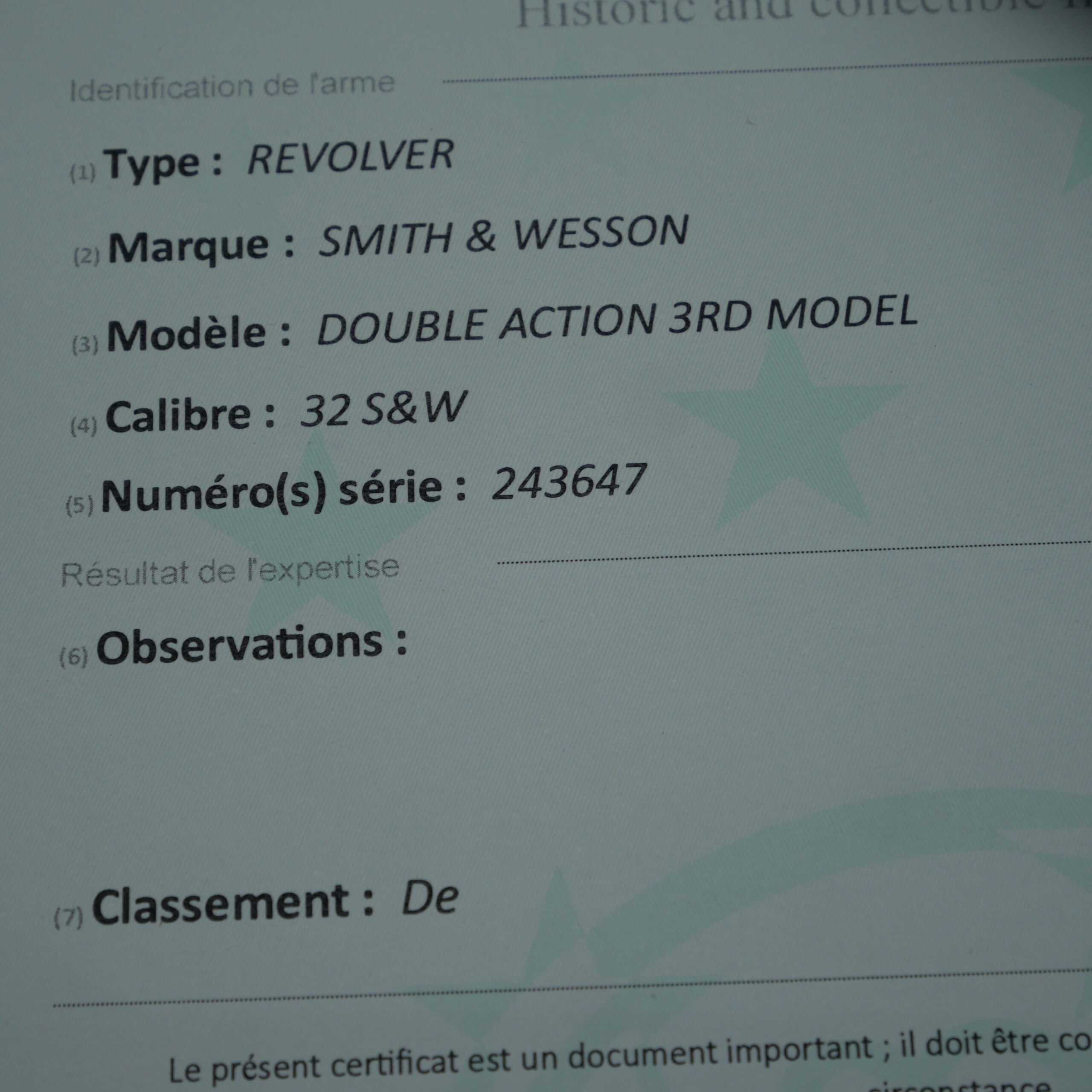 Revolver Smith & Wesson DA Canon miroir calibre 32S&W – Image 11