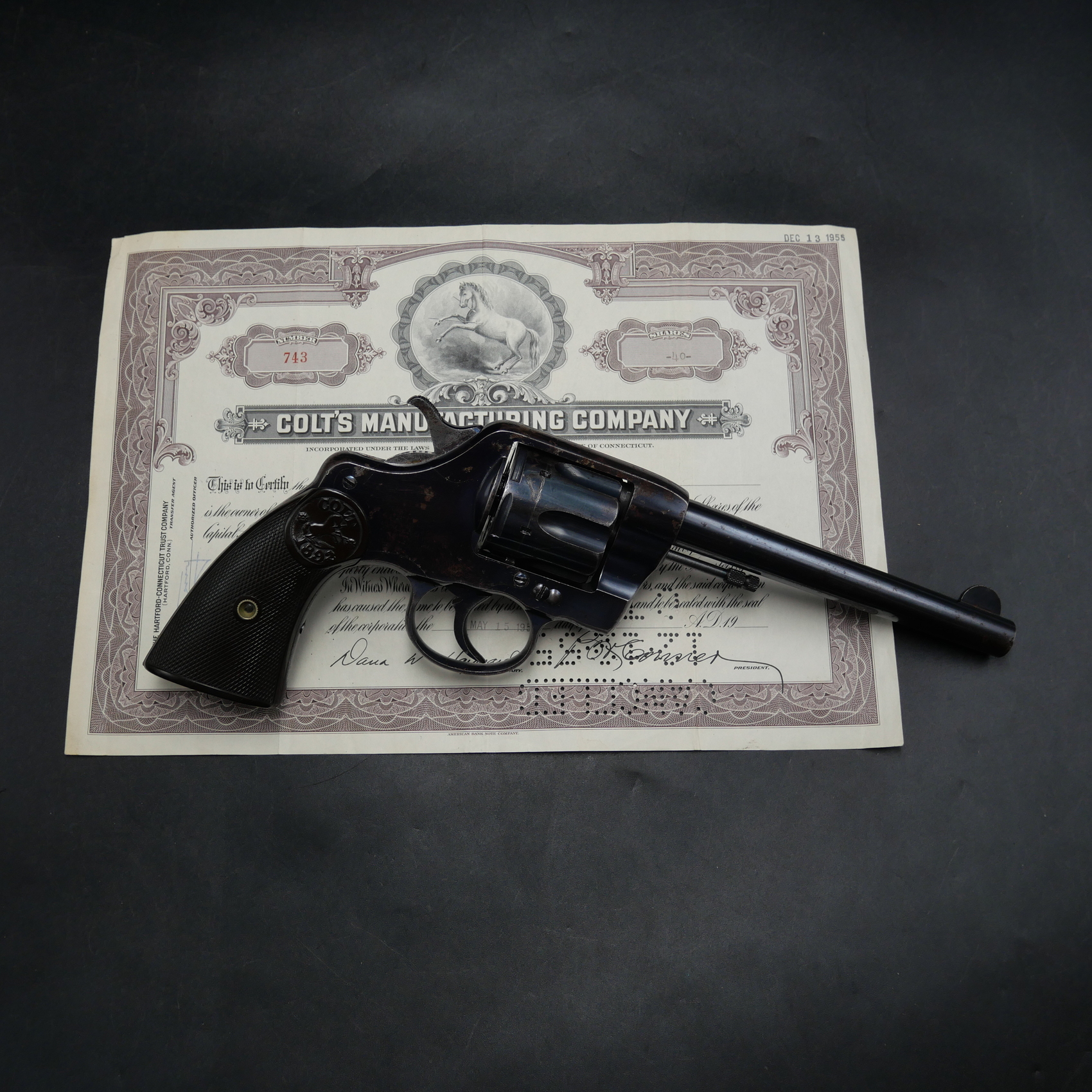 Revolver civil Colt DA38 1895 Excellent état , canon extra miroir – Image 6