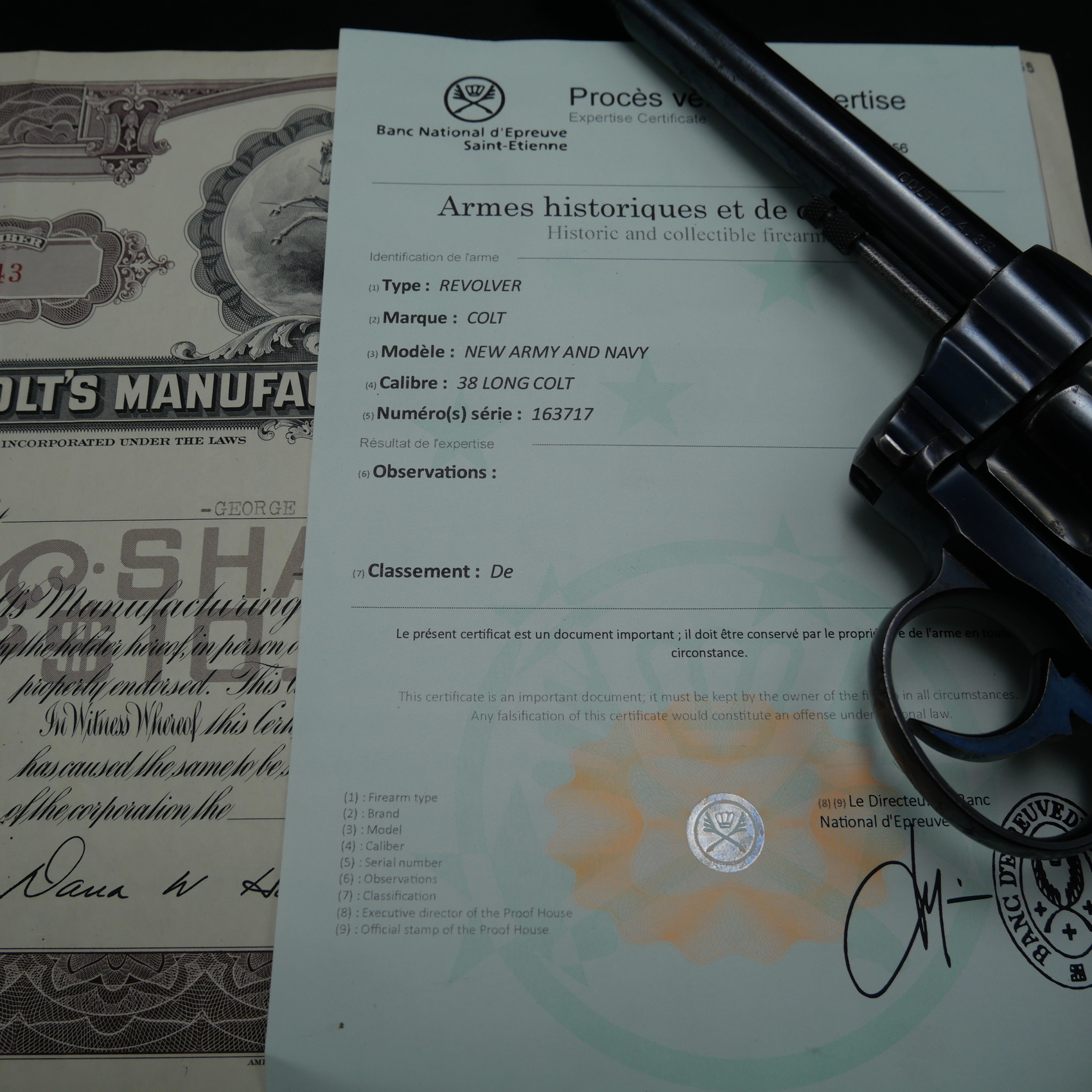 Revolver civil Colt DA38 1895 Excellent état , canon extra miroir – Image 8